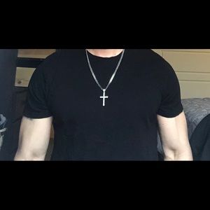 Silver cross necklace